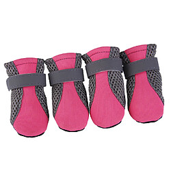 s / m / l chaussures de chien de compagnie antidérapantes, chaussons de bottes de chiot, animaux familiers protecteur de patte rose m pas cher