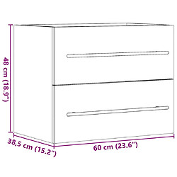 vidaXL Armoire d'évier Chêne sonoma 60x38,5x48 cm Aggloméré pas cher