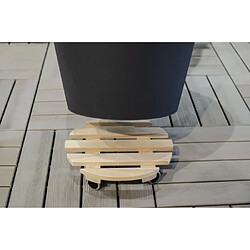 EDA Plastiques Support a Roulettes - EDA - Ø 30 cm en Bois de Hetre - 4 roulettes