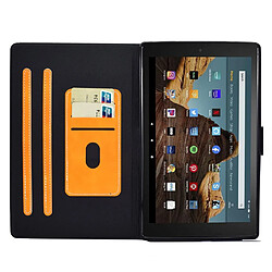 Etui en PU magnétique avec support et porte-carte pour votre Amazon Fire HD 10 (2015)/(2017)/(2019) - orange