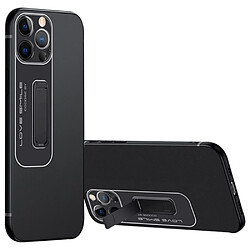 Coque en TPU anti-rayures, anti-chocs avec béquille cachée pour votre iPhone 14 Pro - noir