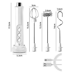 Avis Universal Batisseur alimentaire portable rechargeable USB Batisseur d'œufs de cuisine 3 vitesses Balayage électrique Café Boisson de lait Boisson de mousse