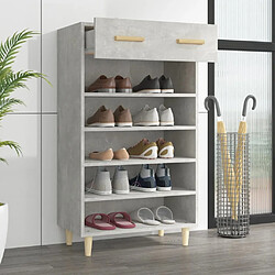 Avis Maison Chic Armoire à Chaussures Gris béton,Meuble de Rangement à Chaussures 60x35x105 cm Bois d'ingénierie -MN63956