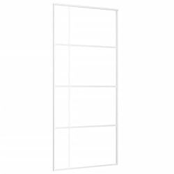 vidaXL Porte coulissante Verre ESG dépoli et aluminium 90x205 cm Blanc