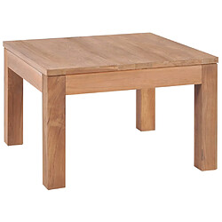 ComfortXL Table Basse Bois De Teck Et Finition Naturelle 60 X 60 X 40 Cm