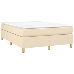 Avis Maison Chic Lit Adulte - Lit simple Lit à sommier tapissier avec matelas moelleux - Meuble de Chambre - Crème 140x200 cm Tissu -MN33391