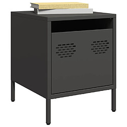 vidaXL Table de chevet noir 35x39x43,5 cm acier