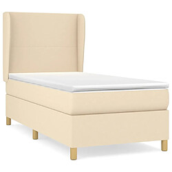 Maison Chic Lit adulte- Lit + matelas,Sommier à lattes de lit et matelas Crème 90x190 cm Tissu -GKD76752