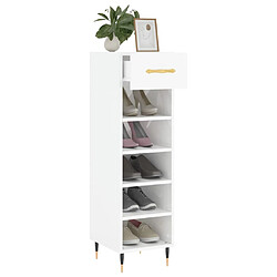 Acheter Maison Chic Armoire à chaussure 30x35x105 cm,Meuble à Chaussures Blanc brillant Bois ingénierie -MN28939