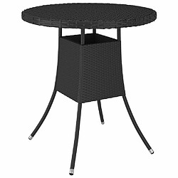 Maison Chic Table de jardin | Table d'extérieur Noir 70x70x73 cm Résine tressée -GKD58307