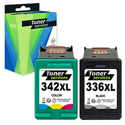 TONER SERVICES Compatible HP 336/342 Pack 2 Cartouches Noir/couleurs (C9361EE/C9362EE)