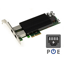 Kalea-Informatique Carte 2 Ports Gigabit Ethernet sur Port PCIe 4x - Power Over Ethernet PoE+ 30W - INTEL JL82576EB