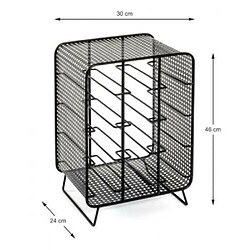 Pegane Porte-bouteilles coloris noir en métal - L 30 x P 24 x H 46 cm