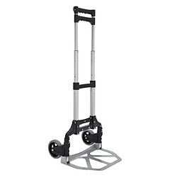 Homcom Chariot diable pliable leger telescopique charge 70kg en aluminium argent-noir