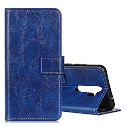 Wewoo Housse Coque Pour OPPO A9 2020 Etui à rabat horizontal Texture de Crazy Horse avec support et fentes cartes et cadre photo et porte-monnaie Bleu