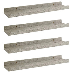 Maison Chic Lot de 4 Étagères murales,Étagère Rangement flottate Gris béton 40x9x3 cm -MN29055