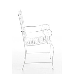 Avis Decoshop26 Banc de jardin balcon terrasse style rustique largeur 116 cm en métal blanc 10_0002928