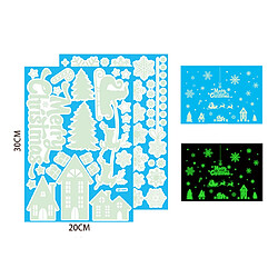 2pcs Décoration de Noël auto-lumineuse Sticker Snowflake Sticker Noël Statique Sticker Sticker mural lumineux