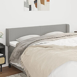 Maison Chic Tête de lit scandinave avec oreilles,meuble de chambre Gris clair 163x16x78/88 cm Tissu -MN66337