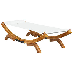 vidaXL Lit de repos extérieur 100x188,5x44 cm Bois courbé massif Crème