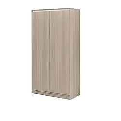 Pegane Armoire / placard de rangement de 2 portes coloris Chêne / Blanc - Longueur 77 x profondeur 39 x hauteur 147 cm