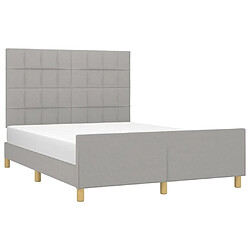 Avis Maison Chic Lit adulte - Cadre Structure de lit avec tête de lit Contemporain Gris clair 140x200 cm -MN53261