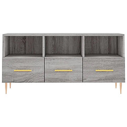 Maison Chic Meuble TV scandinave gris - Banc TV pour salon Sonoma 102x36x50 cm bois d'ingénierie -MN74789 pas cher