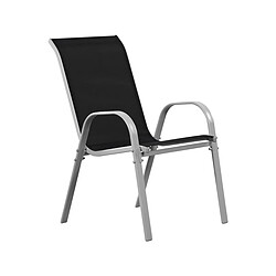 Habitat Et Jardin Fauteuil jardin Textilène Cordoba - Phoenix - Noir - Lot de 4