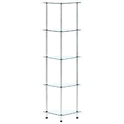 vidaXL Étagère 5 niveaux Transparent 30x30x130 cm Verre trempé