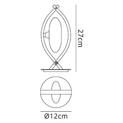 Luminaire Center Lampe de Table Kromo 1 Ampoule G9 Looped Frame, laiton antique