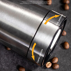 Universal Moulin à café rechargeable Moulin à café et poivre électrique portable à 5 vitesses Outils de cuisine pour la maison Accessoires | Moulin à café électrique(Argent) pas cher