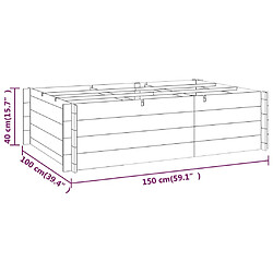 Maison Chic Jardinière,Lit surélevé - Bac à fleurs - pot de fleur 150x100x40 cm bois imprégné -GKD53539 pas cher