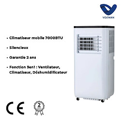 Avis Climatiseur 7000BTU 3en1 Ventilateur Déshumidificateur - Silencieux - 2000W - Classe énergétique A - VOLTMAN