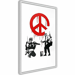 Paris Prix Affiche Murale Encadrée Banksy CND Soldiers I 20 x 30 cm Blanc