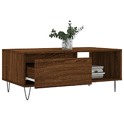 Avis vidaXL Table basse Chêne marron 90x50x36,5 cm Bois d'ingénierie