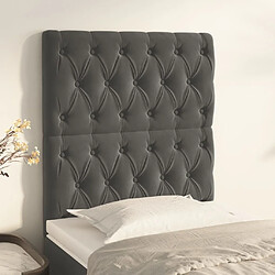 Maison Chic Lot de 2 Têtes de lit design pour chambre - Décoration de lit Gris foncé 80x7x78/88 cm Velours -MN55793