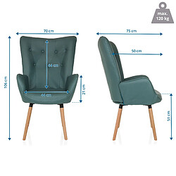 Acheter Fauteuil à oreilles / fauteuil vintage HAVENIO I tissu menthe hjh LIVING