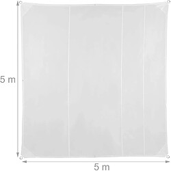 Helloshop26 Voile d’ombrage carré 5 x 5 m blanc 13_0002943_4