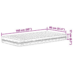 vidaXL Matelas en mousse pour enfants blanc 80x160 cm dureté H2 H3 pas cher