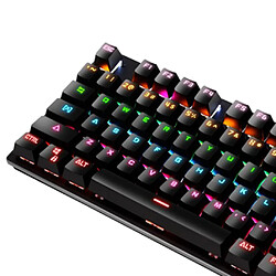 Avis 87 Touches Clavier Mécanique Filaire USB RGB Rétroéclairage Clavier De PC De Jeu Noir