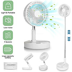 Ventilateur sur Pied Escamotable Ventilateur Rechargeable Ventilateur Portable Ventilateur de Bureau et de Table UK