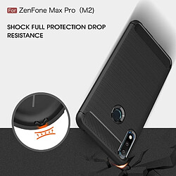 Wewoo Coque en TPU antichoc fibre de carbone texture brossée pour ASUS Zenfone Max Pro (M2) (Rouge) pas cher