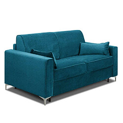 Inside 75 Canapé convertible express JACKSON 120cm comfort BULTEX® 12cm sommier lattes RENATONISI tweed bleu turquoise