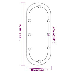 vidaXL Miroir mural avec lumières LED 25x60 cm verre ovale pas cher