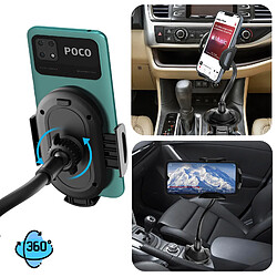 Acheter Support Voiture Smartphone Porte-Gobelet Rotatif à 360° Bras Flexible XO Noir