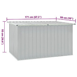 vidaXL Boîte de rangement de jardin Gris 171x99x93 cm pas cher