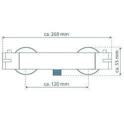 SCHÜTTE Mitigeur de douche thermostatique LONDON 5,5 cm pas cher