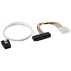 Câble SAS InLine® Mini SAS SFF-8087 à 1x SAS SFF-8482 + alimentation 0,5 m