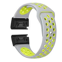 Bracelet en silicone deux couleurs gris/vert pour votre Garmin Fenix 5X/Fenix 3