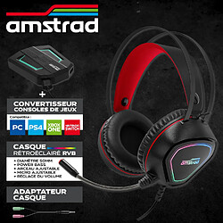 Acheter Pack Pro Gamer AMSTRAD LEGENDS 6 pièces: Clavier, Souris, tapis, casque, convertisseur compatible PC/PS4/Xbox one/Switch/PC